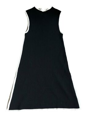 DISSH Ribbed Knit Mini Dress Women’s Sleeveless Black White Contrast